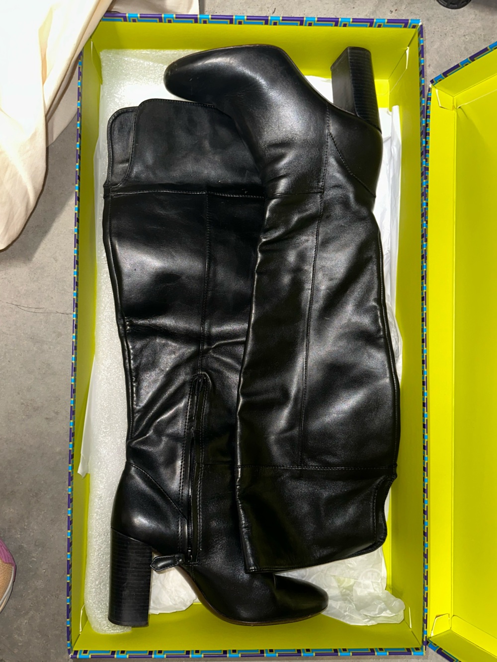 Tory Burch Black Over-the-Knee Vegan Leather  Boots
